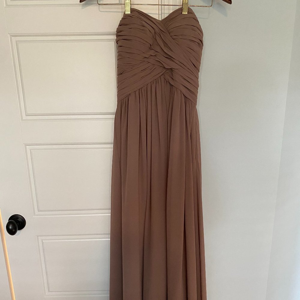 Bill Levkoff Maxi Strapless Bridesmaid/Formal Dress